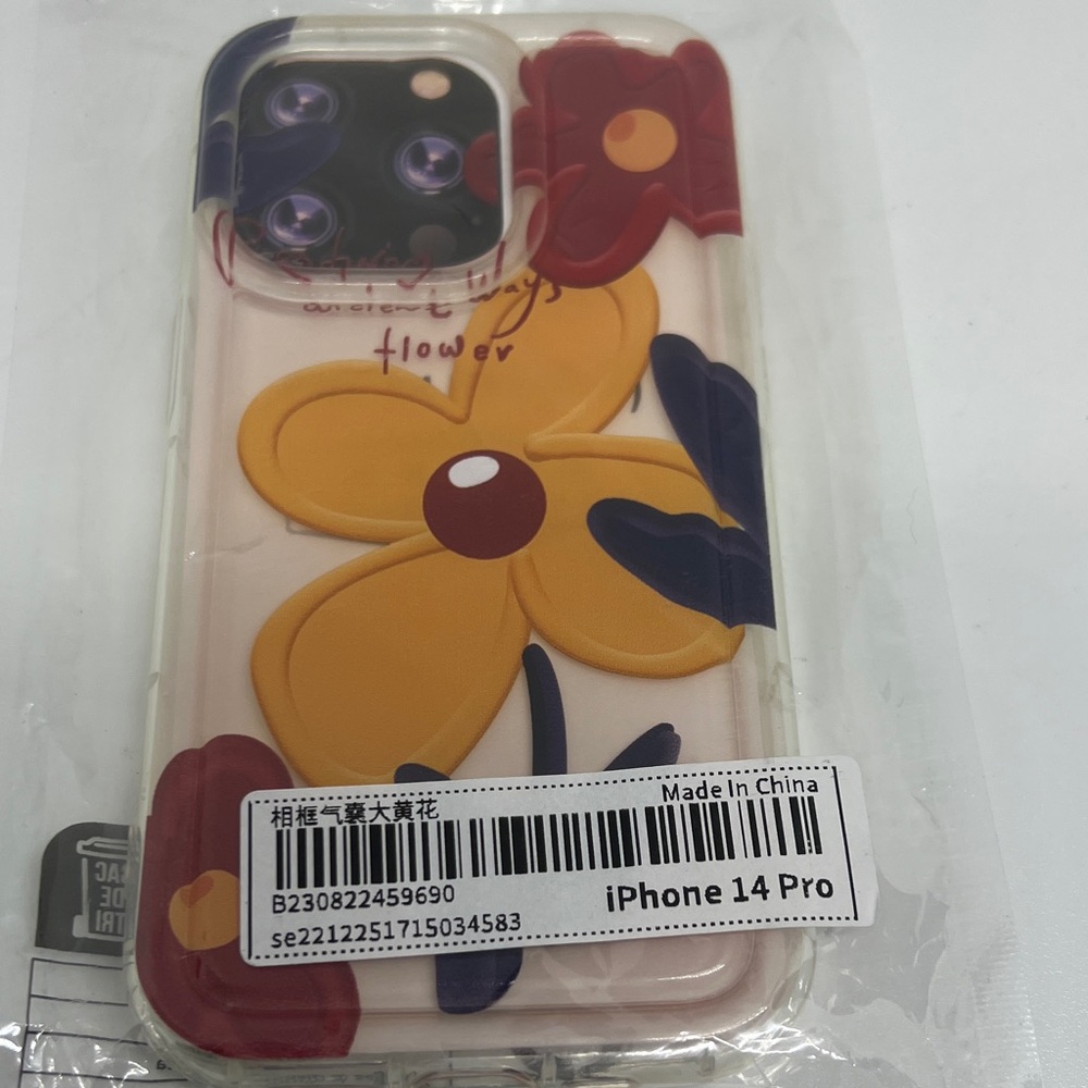 iPhone 14 Pro Floral Case - Yellow and Red
